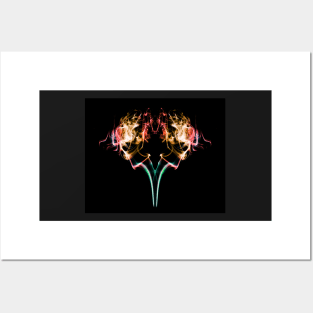 Smoke Art Abstract design Fiery flame flora Posters and Art